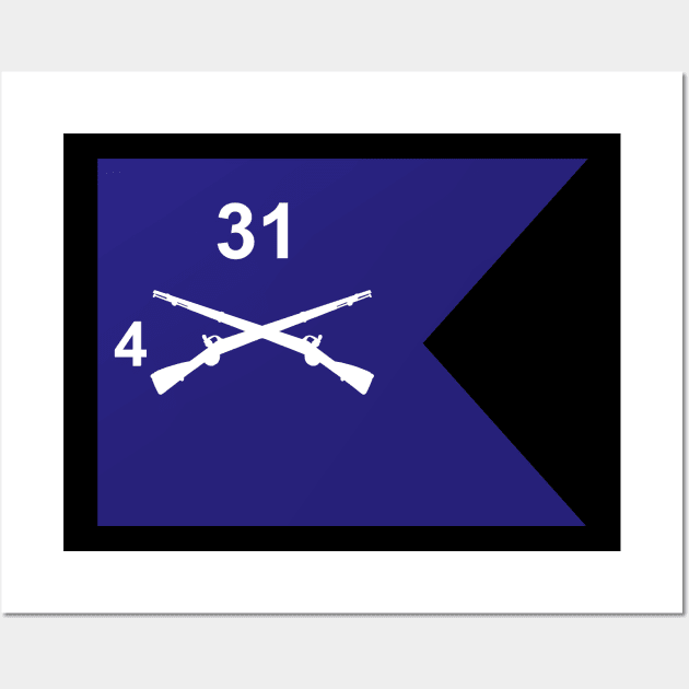 Guidon - 4th Bn 31st Infantry Wall Art by twix123844